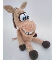 Sevimli Eşek Amigurumi Organik Oyuncak