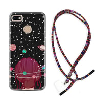 General Mobile GM8 Go GM9 GM20 Pro Plus Kılıf Boyun Asklı Rasta Silikon Space Woman 1311
