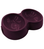 8566 Çiftli Kedi/Köpek Mama Kabı Bordo