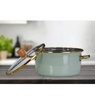 Lexroo Soft Green Emaye Kızartma Tenceresi 22 cm