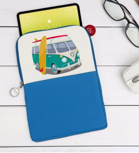 BK Gift Klasik Araç Tasarımlı Taşınabilir Koruyucu Tablet Kılıfı & Organizer Çanta - Mavi-3