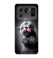 PrintiFy Xiaomi Mi 11 Ultra ile Uyumlu 1mm Slim Fit Kedi 2 050c Baskılı Şeffaf  Kılıf
