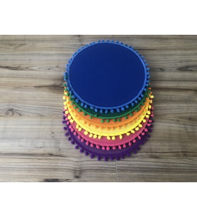 KARIŞIK RENKLİ  PONPONLU SUPLA  33 CM (MDF DAHİL) (6 ADET) (Standart)