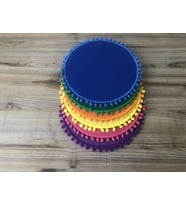 KARIŞIK RENKLİ  PONPONLU SUPLA  33 CM (MDF DAHİL) (6 ADET) (Standart)