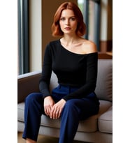 Kadın Fitted Vücuda Oturan Asimetrik Yaka Uzun Kollu Esnek Pamuklu Örme Bluz Casual Günlük Kullanım