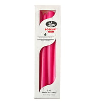 Bozkurt Konik Şamdan Mum Fener Mumu - Pembe - 24 Cm. - 4 Adetlik Paket