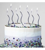 VIP KALİTE PARLAK METALİK GÜMÜŞ SPİRAL PASTA MUMU 6 ADET GÜMÜŞ DOĞUM GÜNÜ MUMU SİLVER BIRTHDAY CANDLE