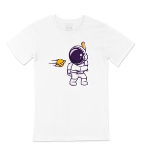 Astronot ve Beyzbol Tişört