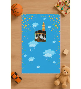 Mavi Kabe Temalı Unisex Çocuk Seccadesi CS10