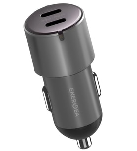 AluDrive D60 66W 2 Adet 33W Type-C Çıkışlı Alüminyum Araç İçi Şarj Aleti - Koyu Gri
