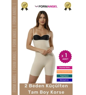 #Korse Lazer Kesim Kaymayı Önleyen Doku Dikişsiz İz Göstermeyen Toparlayıcı Tam Boy Korse - 1 Adet