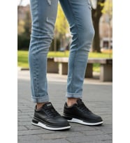 Cap 2040 Erkek Klasik Sneaker Siyah - Beyaz