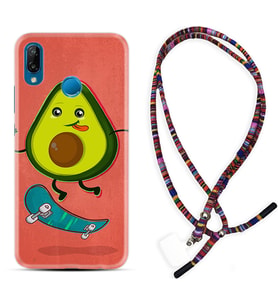 Huawei P20 Lite Mate 10 20 Lite Pro P40 Lite KılıfBoyun Asklı Rasta Silikon Avokado Skate 1741