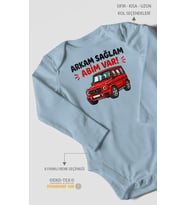 Arkam sağlam abim var Uzun Kollu Çıtçıtlı Bebek Body