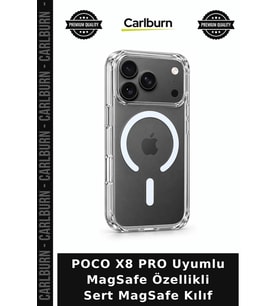 POCO X8 PRO Uyumlu MagSafe Özellikli Sert MagSafe Kılıf Manyetik Kapak Telefon Aksesuarı Yan Koruma