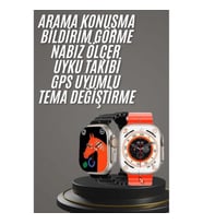 Mey İthalat® Yeni Model Akıllı Saat Ultra Smart Watch Gümüş Kasa 45mm Titreşim