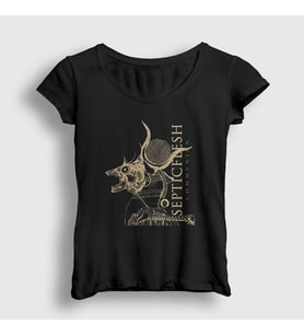 Presmono Kadın Siyah Communion Septicflesh T-Shirt 172507tt