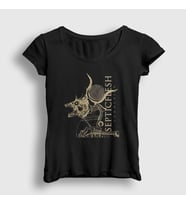 Presmono Kadın Siyah Communion Septicflesh T-Shirt 172507tt