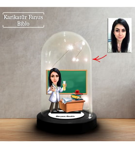 Kişiye Özel Karikatür Laboratuvar, Kimya Öğretmeni Tasarımlı Fanus Biblo, Öğretmene Hediye, Öğretmenler Günü, Öğretmenler Günü Hediyesi,, FN240