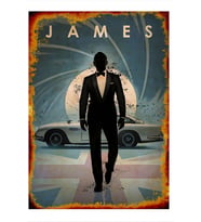 James Bond Model Ahşap Tablo 18cm X 27cm