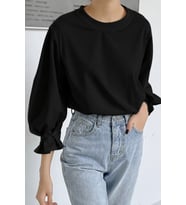 Kadın Modern Kesim Fakir Kol Detaylı Oversize Basic Bluz