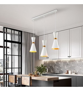 Rsylight Retro Metal Masa Üstü Dekoratif Rustik 3 lü Vintage Avize 60 cm