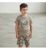 Erkek Çocuk Ride Yazılı Dinazor Baskılı Pijama Takımı - 2 YAŞ / KAHVE