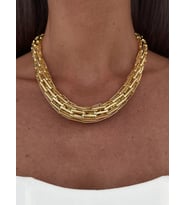 Özel Seri Kalın Geometrik Desen Gold Kolye