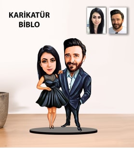 Kisiye Özel Sevgili Evli Karikatür Biblo KB10