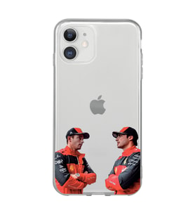 Iphone 11 Uyumlu Carlos Sainz ve Charles Leclerc Formula 1 Desenli Şeffaf Kılıfı