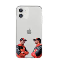 Iphone 11 Uyumlu Carlos Sainz ve Charles Leclerc Formula 1 Desenli Şeffaf Kılıfı