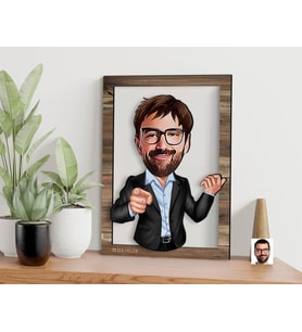 BK Gift Kişiye Özel Erkek Karikatürlü 3D Ahşap Tablo, Sevgiliye Hediye, Arkadaşa Hediye, Yıl Dönümü Hediyesi, Doğum Günü Hediyesi-1
