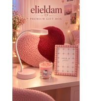Şarjlı Masa Lambası & Peluş Kalp Yastık & Mum Sevgiliye Hediye Seti