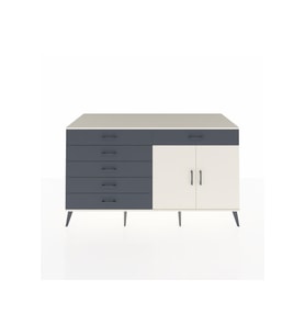 Kronos Konsol Tek Raflı 6 Çekmeceli 2 Kapaklı 176x59x99 Aytaşı-Aytaşı/Antrasit
