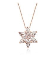 Gümüş Rose Beyaz Lotus Çiçeği Kolye