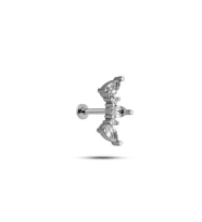 925 Ayar Gümüş Rodyumlu Minimal 3'Lü Damla Taşlı Tragus Piercing Küpe
