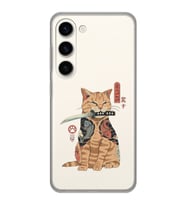 Samsung Galaxy S23 Uyumlu Catana Kedi Tasarımlı Şeffaf Telefon Kılıfı