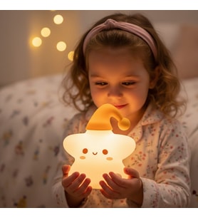 RGB Led Yıldız Gece Yatak Odası Lambası Renk Değiştiren Yumuşak Silikon Şarj Edilebilir (Çok Renkli)