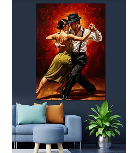 Aşkın Dansı Tango Portresi Dekoratif Kanvas - Mdf Ahşap Tablo