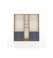 Arges Dolap 8 Raflı 8 Çekmeceli 3 Askılı 220x30x243 Çam-Aytaşı/Antrasit
