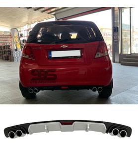 Chevrolet Kalos Difüzör Arka Tampon Eki 4 Egzoz Çıkışlı Gri