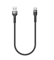 Kısa ve Güçlü, Dayanıklı ve Hızlı 30cm Type-C USB Kablo, 5A Hızlı Şarj ve 480Mbps Data Veri Aktarımı (Siyah)