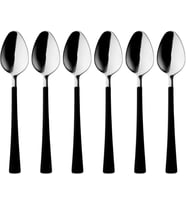 6 Parça Çay Kaşığı Seti, Paslanmaz Çelik, Gümüş Siyah, 11 cm