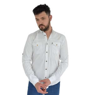 Erkek Spor Gömlek Silim Fit 9714 BGL-ST02723 (Beyaz)