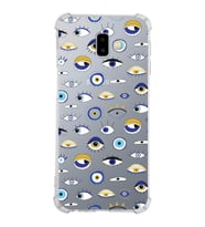 PrintiFy Samsung Galaxy J6+ Plus Uyumlu Nazar Boncuğu 2 Baskılı Şeffaf Köşe Korumalı Antişok Kılıf