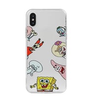 Iphone XS MAX Uyumlu Sunger Bob Tüm Karakterler Tasarımlı Şeffaf Telefon Kılıfı