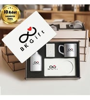 Logonuza Özel 10 Adet Kutulu Ahşap Altlıklı Gümüş Fincan & Kolonya & & Aromalı Kahve Seti – Ahşap Kutulu Kurumsal Hediye Seti