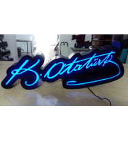 Kemal Atatürk İmzalı Tabela 3D Led Neon Etkili Işıklı Tabela 30X45 CM Tek Taraflı