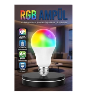 RGB LED Ampul 16 Renk Uzaktan Kumandalı Enerji Tasarruflu E27 LED Ampul