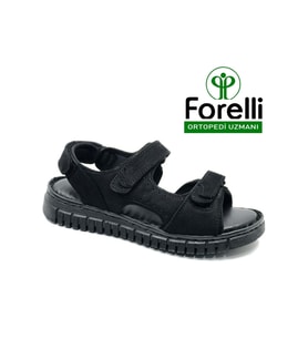 Forelli Paprika Hakiki Deri Comfort Ortopedik Kadın Sandalet
